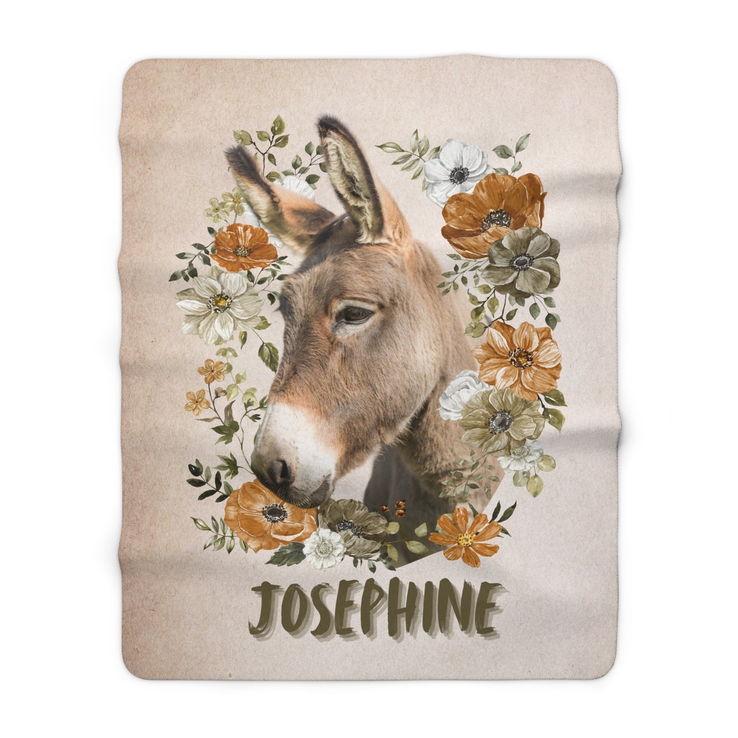 Personalized Animal Photo and Name Rustic Throw