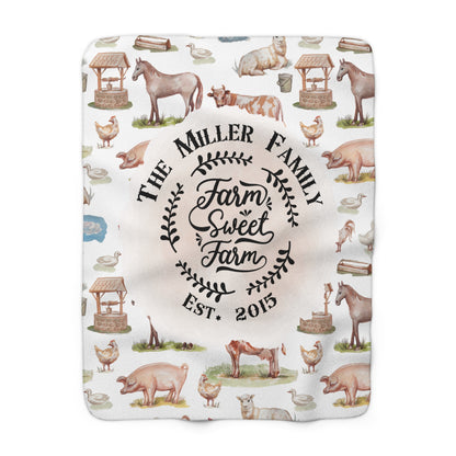 Personalized Farm Sweet Farm Sherpa